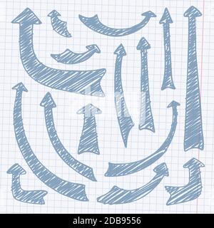 Vector hand drawn arrows. Stock Vector