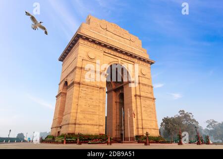 Gate of India, famous monument of New Delhi. Stock Photo