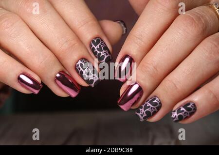 Colorful Christmas Nails Winter Nail Designs With Glitter,rhinestones, On  Short And Long Female Nails. Stock Photo, Picture and Royalty Free Image.  Image 115146639.