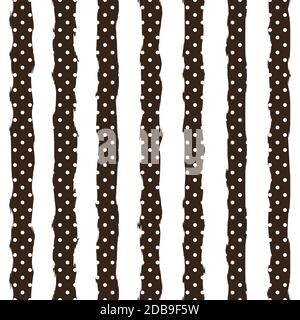 Gold polka dot on trendy background of white and black stripes seamless pattern. Golden foil confetti. Elegant pattern for Christmas background, texti Stock Photo