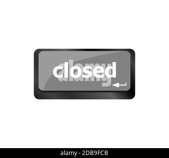 closed button on computer keyboard pc key Stock Photo
