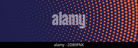 Many dots on a blue panoramic background - Vector illustration Stock Vector