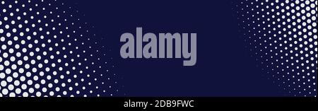Many dots on a blue panoramic background - Vector illustration Stock Vector