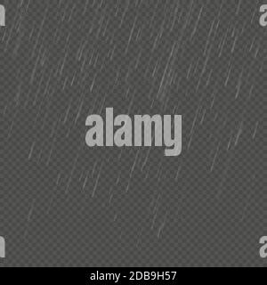 Rain isolated realistic anglewise effect. Transparent nature rainfall ...