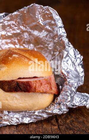 bavarian meat loaf in a bun Stock Photo