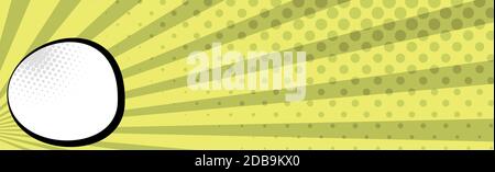 Panoramic yellow comic zoom with lines - Vector illustration Stock Vector