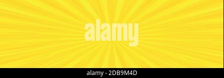 Panoramic yellow comic zoom with lines - Vector illustration Stock Vector