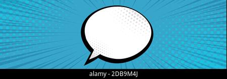Panoramic blue comic zoom with lines - Vector illustration Stock Vector