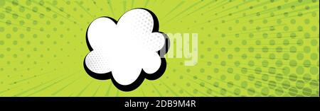 Panoramic yellow comic zoom with lines - Vector illustration Stock Vector