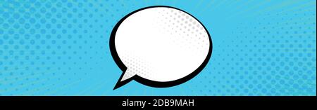 Panoramic blue comic zoom with lines - Vector illustration Stock Vector