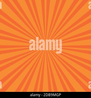 Panoramic orange comic zoom with lines Stock Vector