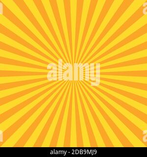 Panoramic yellow comic zoom with lines - Vector illustration Stock Vector