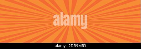 Panoramic orange comic zoom with lines Stock Vector