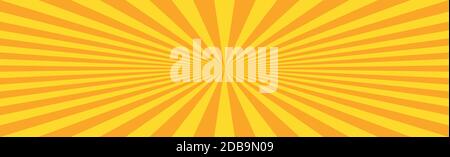 Panoramic yellow comic zoom with lines - Vector illustration Stock Vector