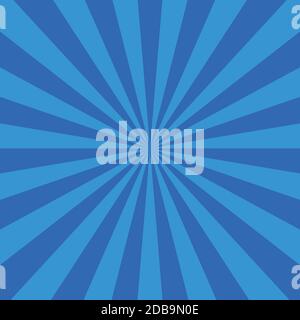 Panoramic blue comic zoom with lines - illustration Stock Vector