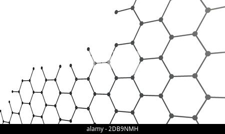 Black hexagons on a white background - Vector illustration Stock Vector