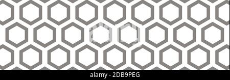 Black hexagons on a white background - Vector illustration Stock Vector