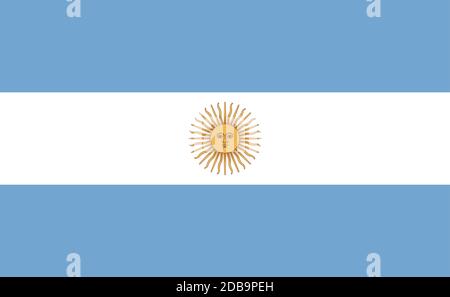 Argentina national flag in exact proportions - Vector illustration Stock Vector