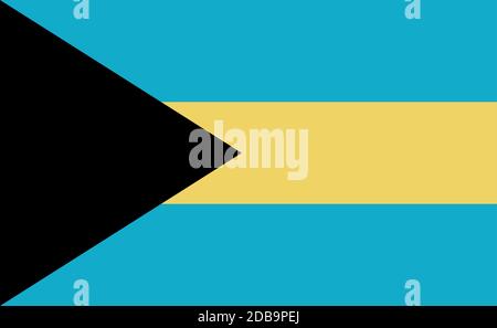 Bahamas national flag in exact proportions - Vector illustration Stock Vector