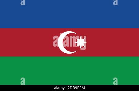 Azerbaijan national flag in exact proportions - Vector illustration Stock Vector