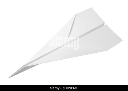 A paper plane dart isolated on white with clipping path Stock Photo