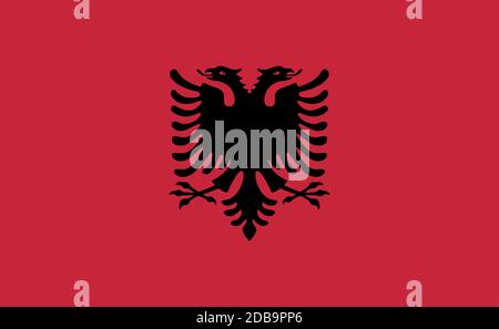Albania national flag in exact proportions - Vector illustration Stock Vector