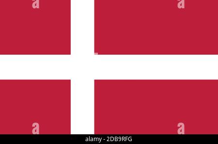 Denmark national flag in exact proportions - Vector illustration Stock Vector