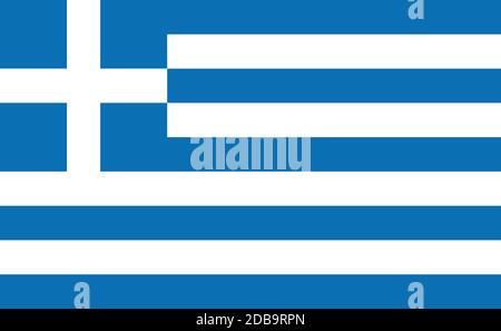 Greece national flag in exact proportions - Vector illustration Stock Vector