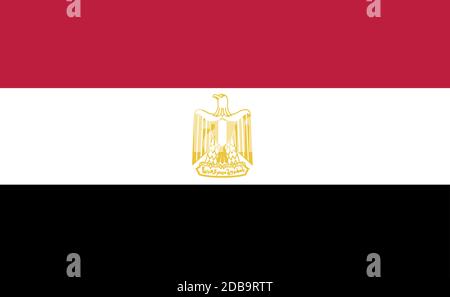Egypt national flag in exact proportions - Vector illustration Stock Vector