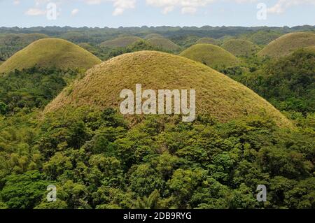 Famous Chocolate Hills of Bohol in the Philippinen Stock Photo