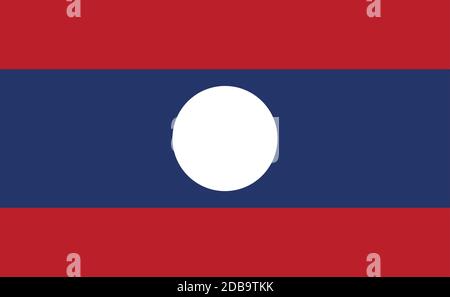 Laos national flag in exact proportions - Vector illustration Stock Vector