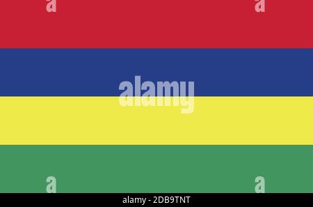 Mauritius national flag in exact proportions - Vector illustration Stock Vector