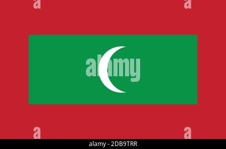 Maldives national flag in exact proportions - Vector illustration Stock Vector