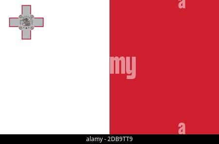 Malta national flag in exact proportions - Vector illustration Stock Vector