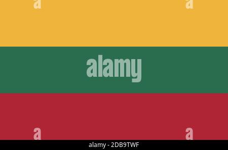 lithuania national flag in exact proportions - Vector illustration Stock Vector