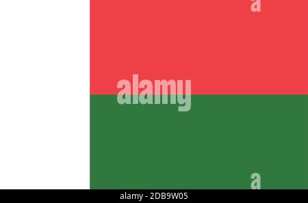 Madagascar national flag in exact proportions - Vector illustration Stock Vector