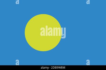 Palau national flag in exact proportions - Vector illustration Stock Vector