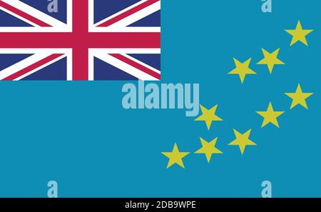 Tuvalu national flag in exact proportions - Vector illustration Stock Vector