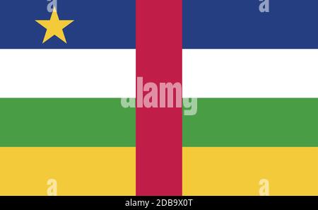 Central African Republic national flag in exact proportions - Vector illustration Stock Vector