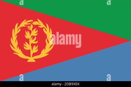 Eritrea national flag in exact proportions - Vector illustration Stock Vector
