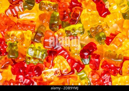 Gummy bears, jelly candy. Colorful bonbons.