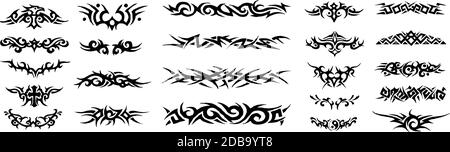 Set of different themes for tattoos - Vector illustration Stock Vector
