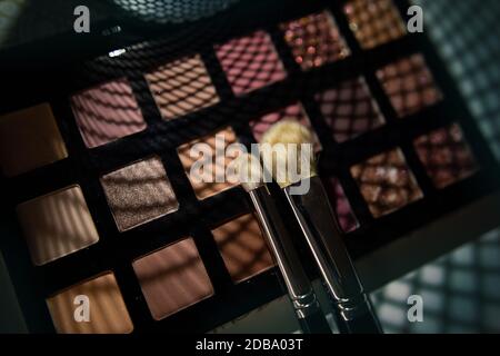 Professional makeup brushes and tools composition Stock Photo