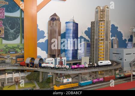 Dallas, USA. 16th Nov, 2020. Train models are displayed at a train exhibition in Dallas, Texas, the United States, on Nov. 16, 2020. The 2020 Trains at NorthPark in Dallas has become one of the city's premier holiday traditions. The exhibition runs from Nov. 14 to Jan. 3. Credit: Dan Tian/Xinhua/Alamy Live News Stock Photo