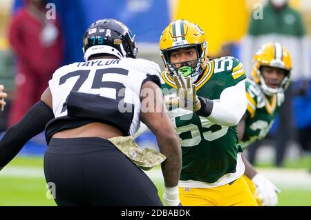 Green Bay, WI, USA. 15th Nov, 2020. Green Bay Packers quarterback Aaron  Rodgers #12 talks with the FOX Sports after the NFL Football game between  the Jacksonville Jaguars and the Green Bay