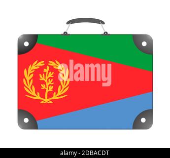Eritrea country flag in the form of a travel suitcase on a white background - illustration Stock Photo