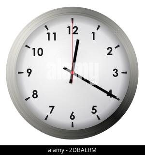 Analog metal wall clock isolated on white background Stock Photo - Alamy