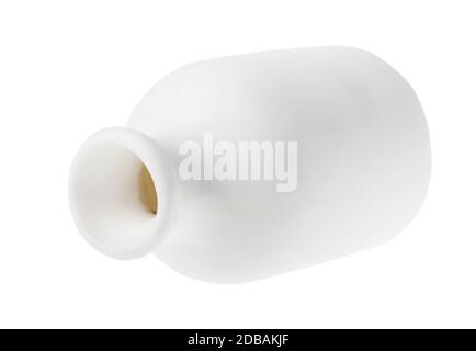 empty white ceramic bottle for aromatic oil isolated on white background Stock Photo