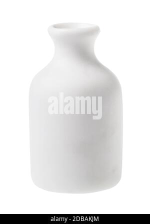 white ceramic bottle for aromatic oil isolated on white background Stock Photo