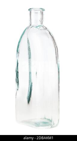 empty transparent flask isolated on white background Stock Photo